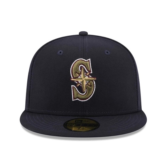 New Era 59Fifty Seattle Mariners Botanical Blue Fitted Hat Size 7 1/4 - Picture 11 of 12